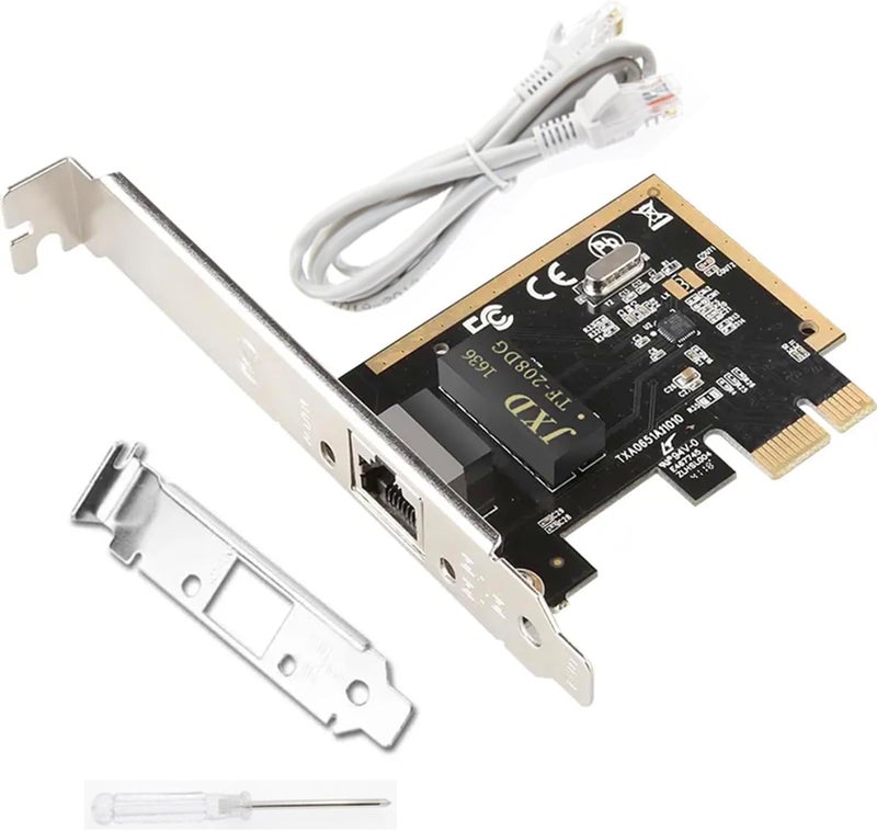 GWFIBER [Upgrade] PCIe Ethernet Card Nic 10/100/1000Mbps Gigabit PCI-Express Network Card (WIN10/11 Driver-Free) RJ45 Network LAN Card Wake On LAN Adapter Internal Computer Desktop PC for Win/Linux/Mac 1 PCS - Image 1